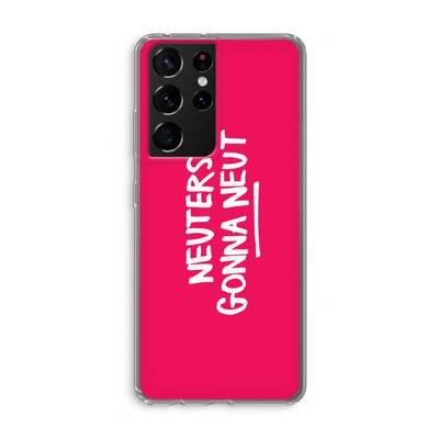 Neuters (roze): Samsung Galaxy S21 Ultra Transparant Hoesje