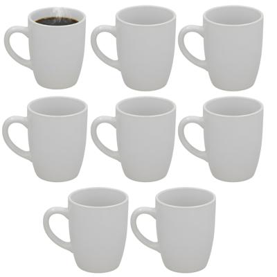 Gerimport Koffie / thee mok Mika - 8x stuks - wit - 240 ml - mokken - keramiek