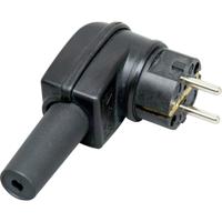 Kopp 178216054 Haakse stekker met randaarde PA, Rubber 230 V Zwart IP44