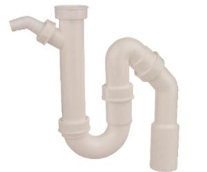Kirchhoff Kunststof spoelbak buisvormige sifon, wit, 1 1/2"H x DN 40/50 mm, met 3/4" apparaataansluiting - 988316418