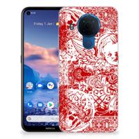 Silicone Back Case Nokia 5.4 Angel Skull Rood