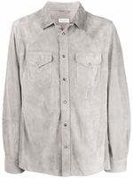 Brunello Cucinelli chemise en cuir - Gris