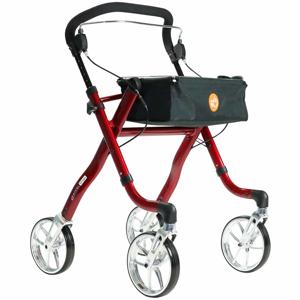 Excel Rollator Virage (6,8 kg) | Binnen rollator | Met duwbeugel | Dienblad | Kleur: Rood | 24510000