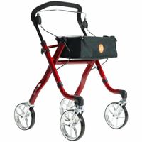 Excel Rollator Virage (6,8 kg) | Binnen rollator | Met duwbeugel | Dienblad | Kleur: Rood | 24510000