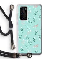 Small white flowers: Huawei P40 Transparant Hoesje met koord