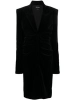 TOM FORD robe mi-longue en velours à col v profond - Noir