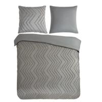 Dekbedovertrek Zizag Taupe 200x200 Cm Anti Allergie & Anti Huisstofmijt Pure - Dekbed-Discounter.nl