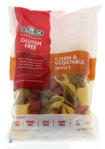 Orgran Corn & vegetable pasta schelpjes (250 gr)