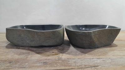 Waskommen riviersteen set RM250332AB, 46x38x15 cm