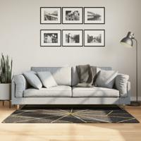VidaXL Vloerkleed wasbaar anti-slip 80x150 cm zwart en goudkleurig