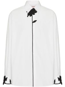 Valentino Garavani chemise en popeline à applique fleur - Blanc