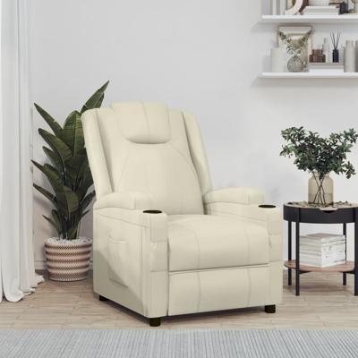 Fauteuil verstelbaar kunstleer crmewit