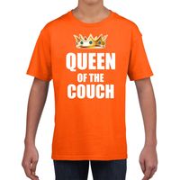 Woningsdag Queen of the couch t-shirts voor thuisblijvers tijdens Koningsdag oranje meisjes / kinderen XL (164-176)  -