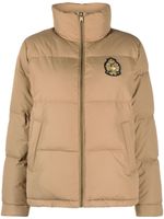 Lauren Ralph Lauren logo-patch down puffer jacket - Marron - thumbnail