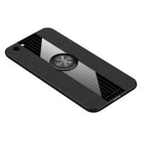 Voor vivo Y83 XINLI stiksels doek textuur schokbestendig TPU beschermhoes met ring houder (zwart)