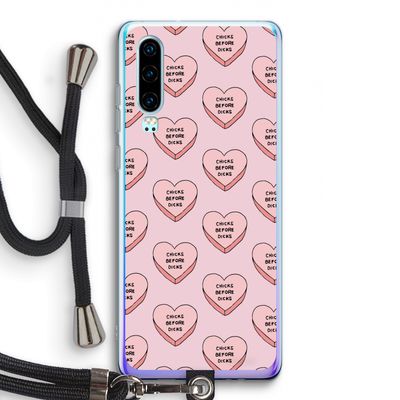 Chicks before dicks: Huawei P30 Transparant Hoesje met koord