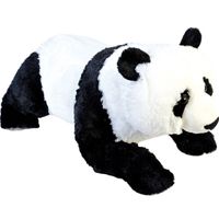 Grote knuffel panda liggend 76 cm - thumbnail