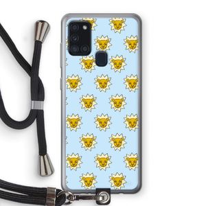 Leeuwenkoppen: Samsung Galaxy A21s Transparant Hoesje met koord
