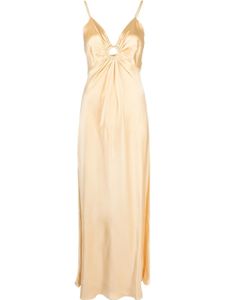 Stella McCartney robe longue satinée à détail d'anneau - Orange