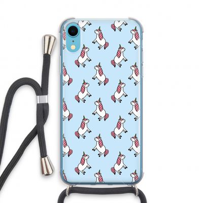 Eenhoorns overal: iPhone XR Transparant Hoesje met koord