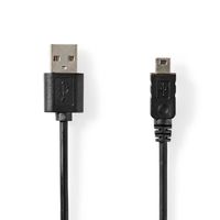 Nedis USB-Kabel | USB 2.0 | USB-A Male | Mini 5-Pin Male | 480 Mbps | Vernikkeld | 2.00 m | Rond | PVC | Zwart | Label - CCGL60301BK20 - thumbnail