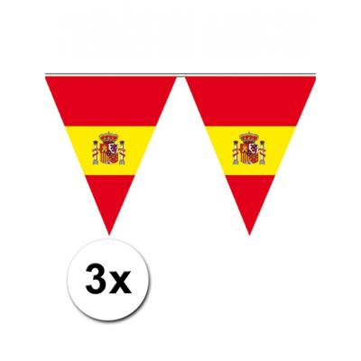 Spanje supporter vlaggenlijn - 3x - kunststof - 500 cm - Spaanse kleuren - feestartikelen/versiering Spanje supporter vlaggenlijn - 3x - kunststof - 500 cm - Spaanse kleuren - feestartikelen/versiering