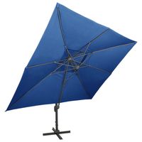 The Living Store Parasol Solis - Tuinparasol 400x300x274 cm - Azuurblauw