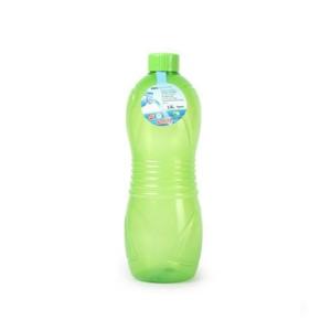 Plasticforte Drinkfles/waterfles/bidon - 1000 ml - transparant/groen - kunststof