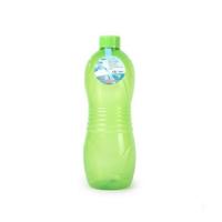 Plasticforte Drinkfles/waterfles/bidon - 1000 ml - transparant/groen - kunststof