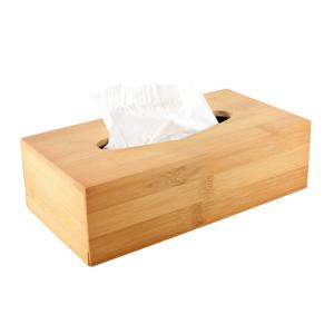 Tissuedoos/tissuebox - naturel - rechthoekig - bamboe hout - 25 x 13 x 8 cm