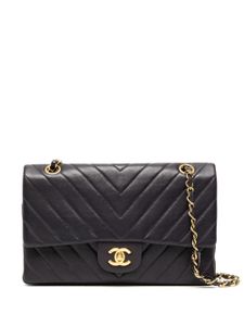 CHANEL Pre-Owned sac porté épaule V-Stitch Double Flap médium - Violet