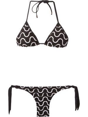 Amir Slama bikini à imprimé spirale - Noir