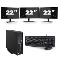 HP Z230 Workstation SFF - Intel Core i5-4e Generatie - 8GB RAM - 256GB SSD - Windows 10 + 3x 22 inch Monitor