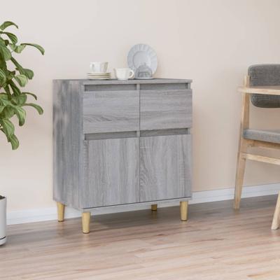 Dressoir 60x35x70 cm bewerkt hout grijs sonoma eikenkleurig