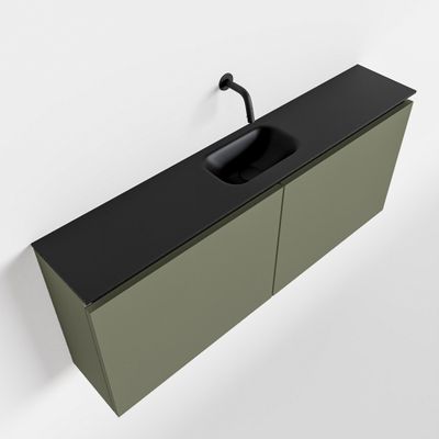 Toiletmeubel Mondiaz Ture | 120 cm | Meubelkleur Army | Eden wastafel Urban Midden | Zonder kraangat