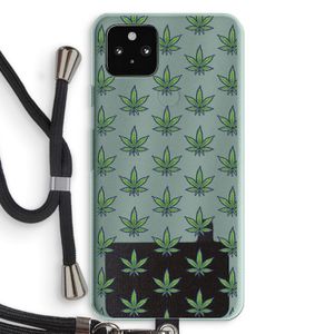 Weed: Pixel 5a 5G Transparant Hoesje met koord