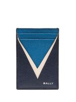 Bally porte-cartes en cuir à logo imprimé - Bleu