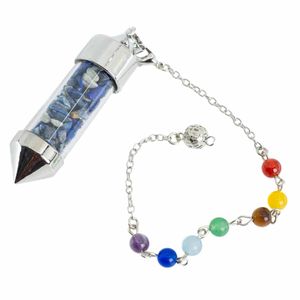 Pendel Edelsteen Lapis Lazuli Capsule met 7 Chakra Kralenketting