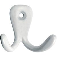 Kanhaak dubbel 1 schr.gat 40mm witgelakt