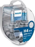 Philips WhiteVision Type lamp: H4, verpakking van: 2 + 2, koplamp voor auto