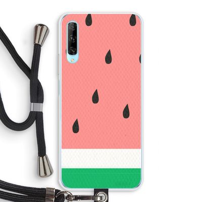 Watermeloen: Huawei P Smart Pro Transparant Hoesje met koord