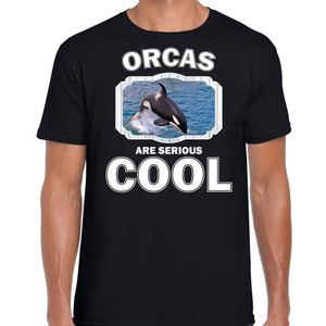 Dieren grote orka t-shirt zwart heren - orcas are cool shirt