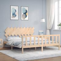 Bedframe met hoofdbord massief hout