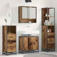 Badkamermeubelset 4 pcs Oud hout 65 x 33 x 60 cm Bewerkt hout