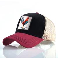 Katoenen geborduurde dierlijke Baseballcap (Red2 pik)