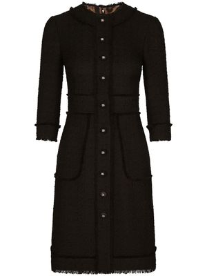 Dolce & Gabbana robe en tweed à coupe mi-longue - Noir