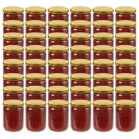 VidaXL Jampotten met goudkleurige deksels 48 st 230 ml glas