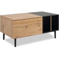 Salontafel - LONA - Rechthoekig - Artisan eiken / Zwart - 100 x 46,5 x 55 cm