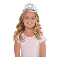 Amscan Tiara Meisjes 15 Cm Zilver One-size - thumbnail
