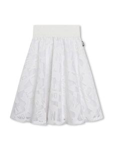 Dkny Kids jupe mi-longue plissée à empiècements en dentelle - Blanc